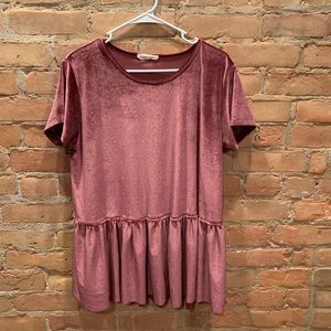 Velvet Peplum Top